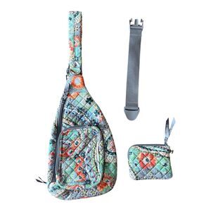 Vera Bradley Citrus Paisley 19" Sling Backpack And Coin Purse